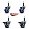 Service Caster 3'' Blue Poly Wheel Swivel 3/4'' Expanding Stem Caster Set 2 Brakes, 4PK SCC-EX20S314-PPUB-BLUE-2-PLB-2-34 - alternate 4